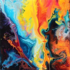 Captivating Fluid Fusion of Vibrant Colors and Surreal Dynamism