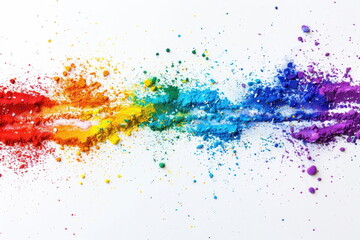 colored powder scattered on a white background