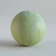 Melon isolated on a white background. 3d render of melon