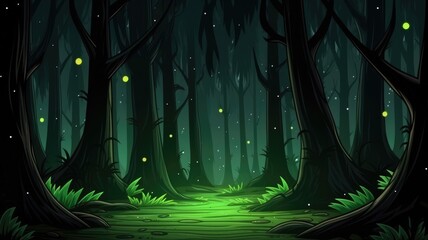 Fototapeta premium Enchanted Nighttime Grove Illumination