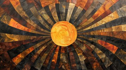 Fototapeta premium Abstract Sunburst Fusion Composition., International Sun Day, the importance of solar energy, Sun’s contributions to life on Earth.