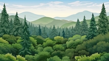 Fototapeta premium Verdant Treetop Canopy Aerial View