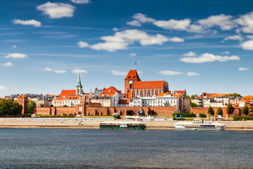 Torun city panorama in summer, Poland.