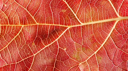 Obraz premium Detailed Close-up of a Red Autumn Leaf Texture