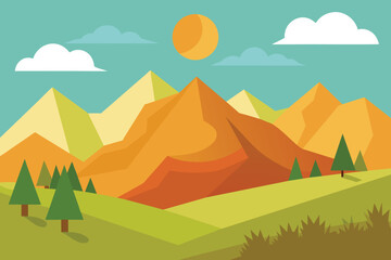 Paper background landscape vector design