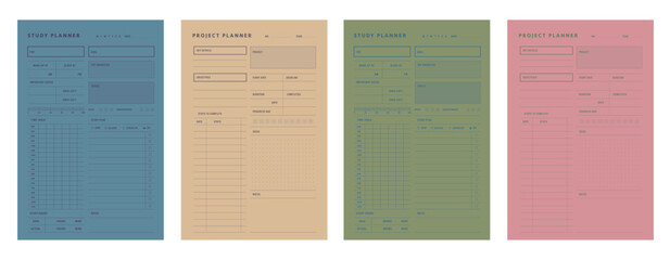 Set of study and project planner. ( Happiness)