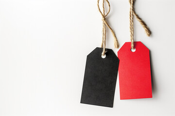 Mockup two paper tag. 3d render