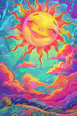 Vibrant Smiling Sun Illustration., International Sun Day, the importance of solar energy, Sun’s contributions to life on Earth.