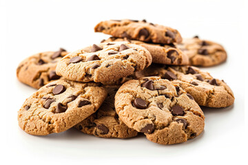Delicious Chocolate Chip Cookies Stack &ndash; Isolated on White