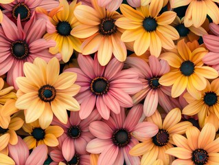 Seamless pattern colorful flowers background wallpaper