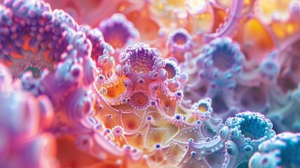 Dive into the macroscopic world, witnessing a furry virus alongside a large-tentacled microorganism, AI Generative