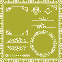 Vintage Set. Floral elements for design monograms, invitations, frames, menus and labels. Graphic design of the website, cafes, boutiques, hotels, wedding invitations.