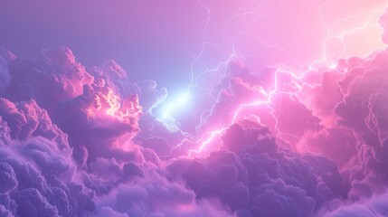 Pink and purple clouds with lightning background.