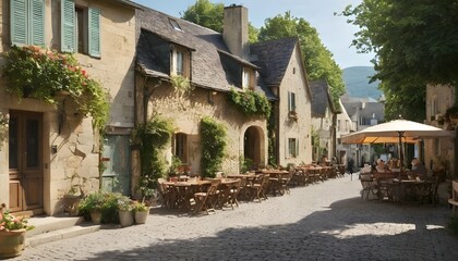 Fototapeta na wymiar Create An Image Of A Quaint French Village With Co