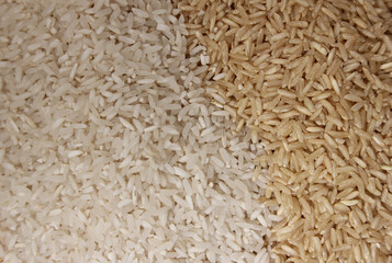 Different Rice Varieties in Rustic Kitchen.