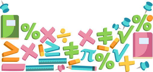 Mathematical Symbols Pattern Frame Border