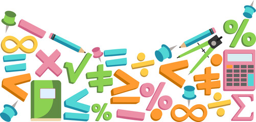 Mathematical Symbols Pattern Frame Border