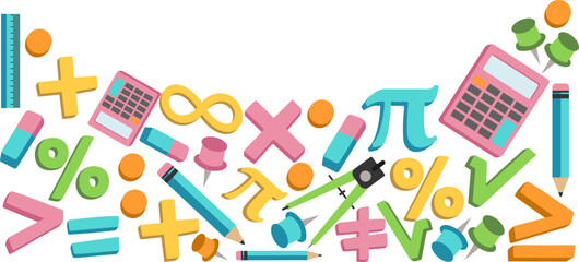 Mathematical Symbols Pattern Frame Border