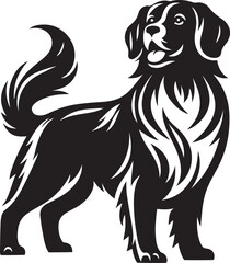 Cute leonberger dog silhouette vector illustration for dog day.