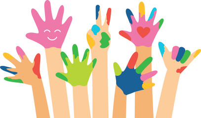 Obraz premium Painting Art Style Hand Cut Off Banner