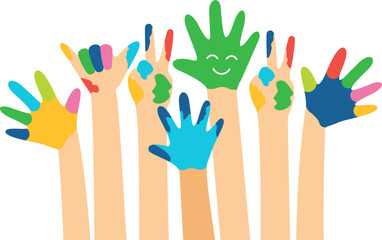 Fototapeta premium Painting Art Style Hand Cut Off Banner