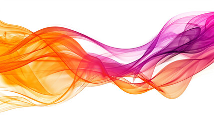 Flowing orange and magenta gradient lines suggesting innovation, isolated on a solid white background.