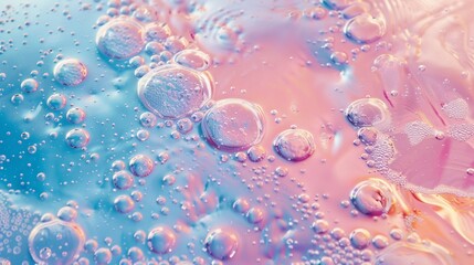 A backdrop of pastel liquid, alive with the gentle swirl of air bubbles, offers a serene visual escape