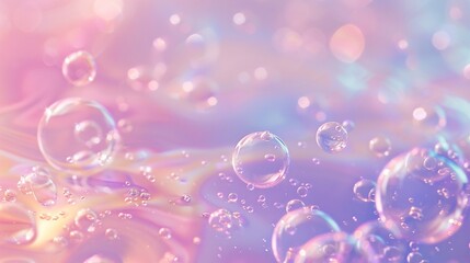 A background of soft pastel liquid filled with floating air bubbles, delicate and dreamy