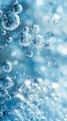 An abstract scene of soft blue liquid bubbles, providing a backdrop of calm and creativity