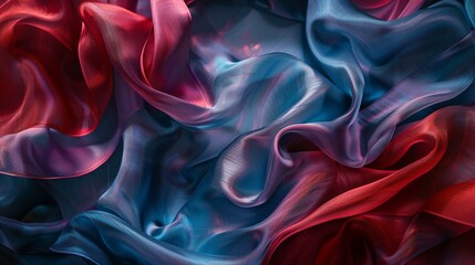 Fototapeta premium Luminous and fluid, satin foil waves craft an abstract backdrop, rich in movement and depth