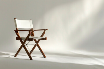 Luna director chair, a study in understated luxury, perfectly isolated on a pristine white surface.