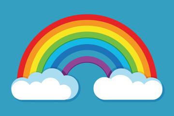 Rainbow and Cloud Background vector design