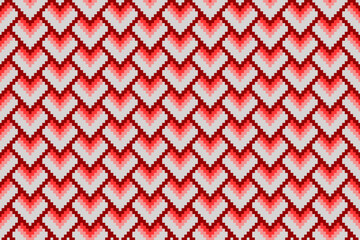 Colorful chevron heart-shaped zigzag background.