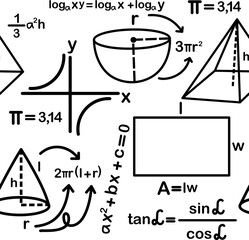 Mathematics Formula Watermark Line Pattern