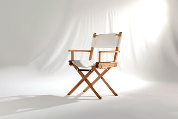 Luna director chair, a testament to understated luxury, isolated on a pristine white backdrop.