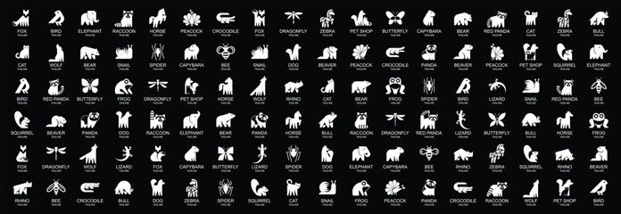 Animals logos collection. Animal logo set. Icon design  © Nataliia