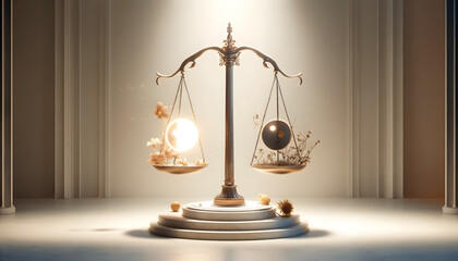 concept of the life cycle, a seedling in soil, a mature tree, autumn leaves falling, and a bare tree in a snowy landscape, illustrating the continuous cycle of life.