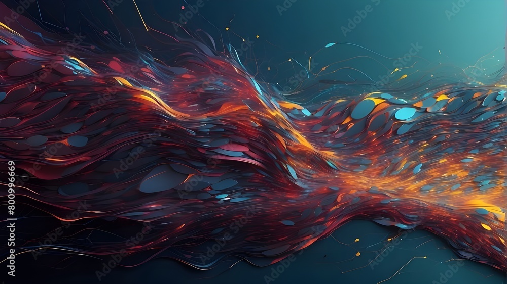 Poster digital background that is abstract. relevant to digital storage, science, teaching, sound and visua
