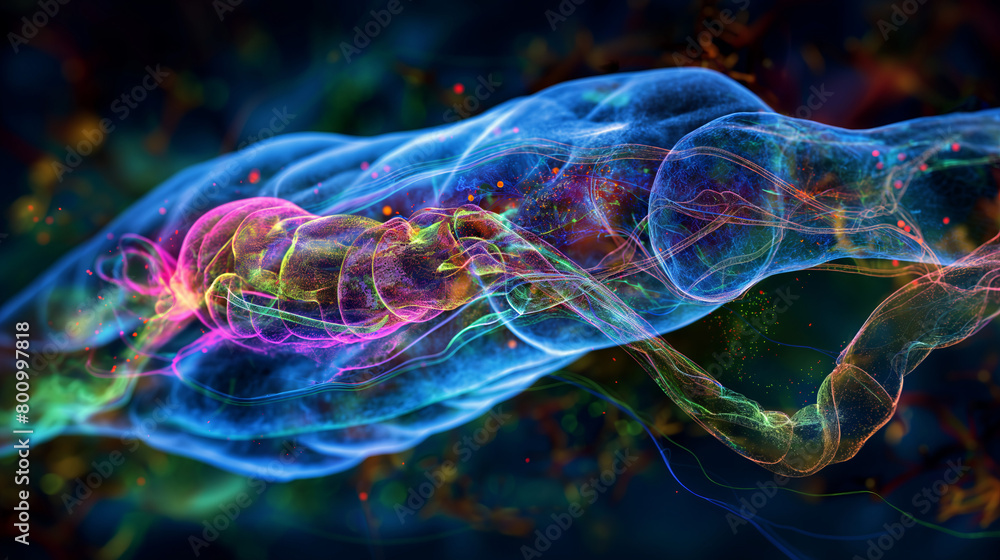 Poster a striking depiction of synapse connections in the brain, symbolizing complex neural activities and 