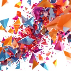 background made of triangles on white background Generative Ai