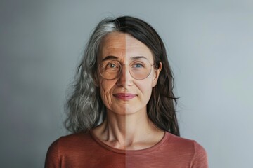 Aging gracefully strategies integrate anti-wrinkle eye care with mental health, emphasizing dimpled chin in aging split narratives.