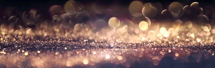 Soft Golden Bokeh Effect on Dark Background.