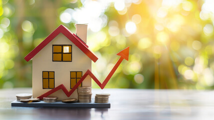 House model  with price up, real estate market.
