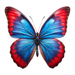 Vibrant Butterfly with Colorful Wings isolated on Transparent background.