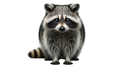 cute raccoon isolated on white background