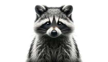 Fototapeta premium cute raccoon isolated on white background