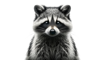 cute raccoon isolated on white background