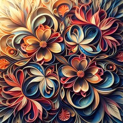 Elegant Collection of Handcrafted Paper Flowers and Leaves in Pastel Tones on a Textured Background