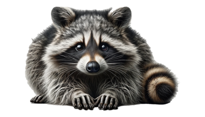 cute raccoon isolated on white background