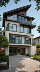 Fototapeta premium modern luxury villa exterior architecture design